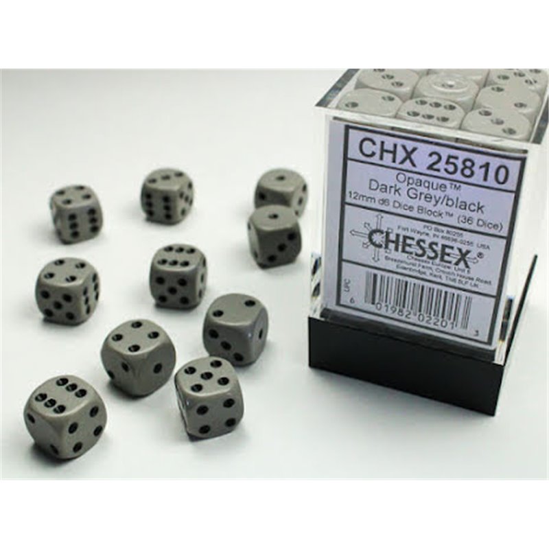RSL Gaming AB | Opaque 12mm d6 Grey/black Dice Block™ (36 dice)
dice)