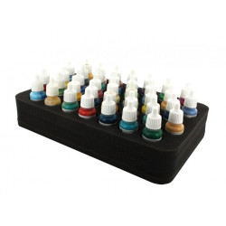 Feldherr 50 mm (2 inch) half-size Figure Foam Tray with base - 37 round compartments for paint pots