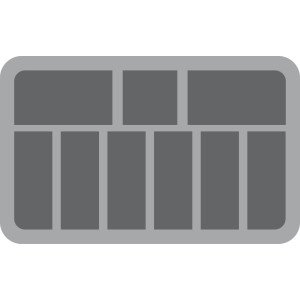 Feldherr 35 mm (1.38 Inch) 9 slots - foam tray with base - half-size