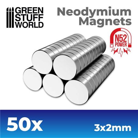 RSL Gaming AB | Neodymium Magnets 3x2mm - 50 units (N52)