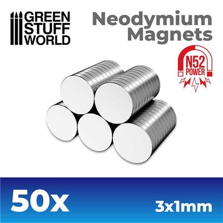 RSL Gaming AB | Neodymium Magnets 3x1mm - 50 units (N52)