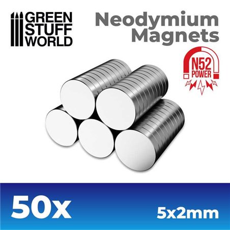 RSL Gaming AB | Neodymium Magnets 5x2mm - 50 units (N52)