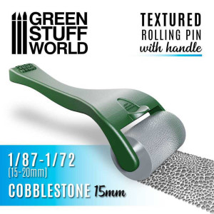 Rolling pin with Handle - Cobblestone - 15mm (1/87 - 1/72)