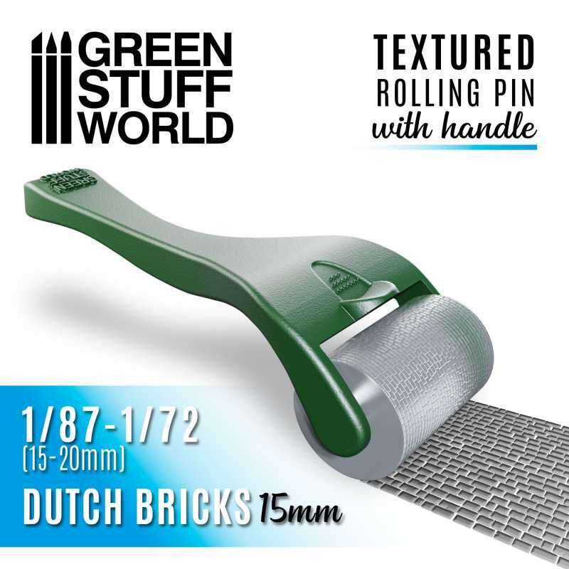 RSL Gaming AB | Rolling pin with Handle - Dutch Bricks - 15mm (1/87 - 1/72)