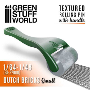 Rolling pin with Handle - Dutch Bricks - Small (1/64 - 1/48, 28-32mm)