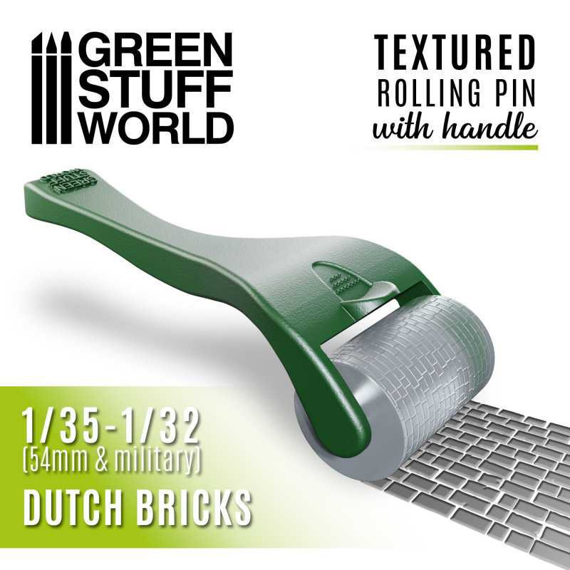RSL Gaming AB | Rolling pin with Handle - Dutch Bricks (1/35 - 1/32, 54mm)