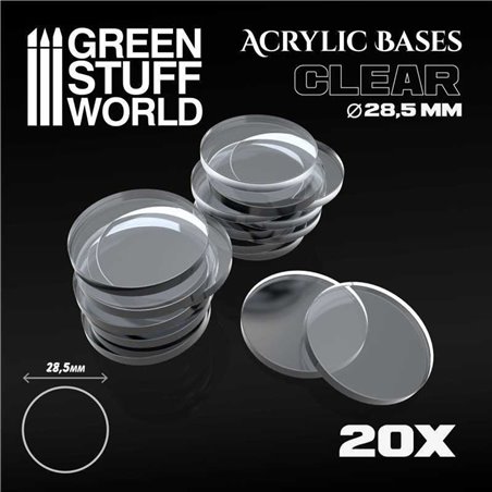 RSL Gaming AB | Acrylic Bases - Round 28.5 mm Clear