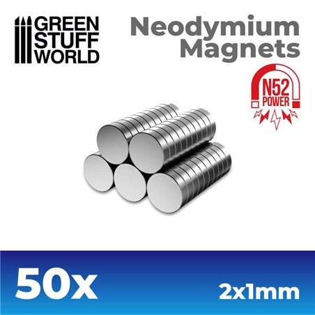 RSL Gaming AB | Neodymium Magnets 2x1mm - 50 units (N52)