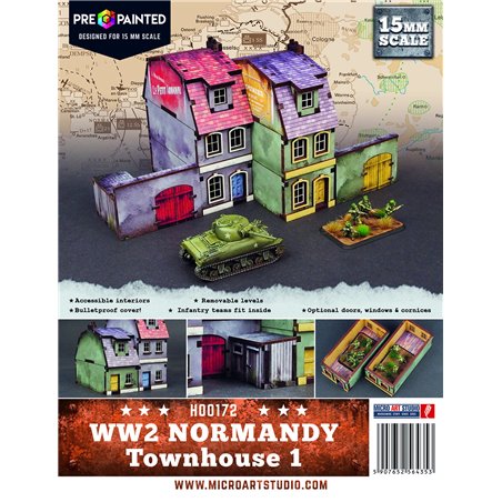 RSL Gaming AB | WW2 Normandy Townhouse 1 PREPAINTED - 15mm
