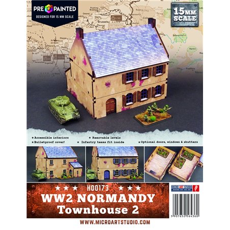 RSL Gaming AB | WW2 Normandy Townhouse 2 PREPAINTED - 15mm
