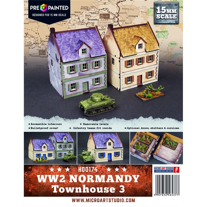 RSL Gaming AB | WW2 Normandy Townhouse 3 PREPAINTED - 15mm