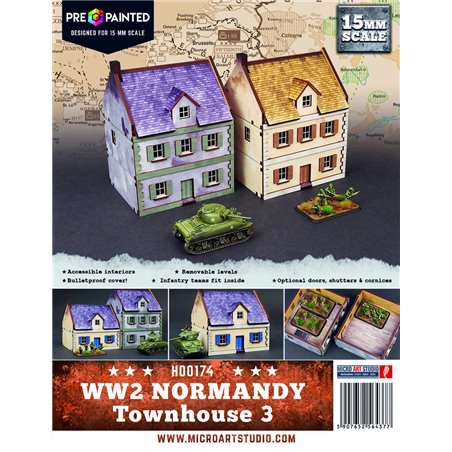 RSL Gaming AB | WW2 Normandy Townhouse 3 PREPAINTED - 15mm