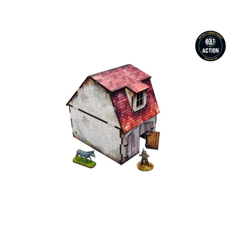 RSL Gaming AB | WW2 Normandy Coach House w. Chicken Coop PREPAINTED - 28mm