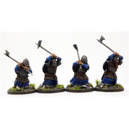 Durinn's Folk Hearthguard Attacking with Heavy Weapons (Dwarves)