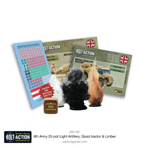 RSL Gaming AB | 8th Army 25 Pounder Light Artillery, Quad & Limber