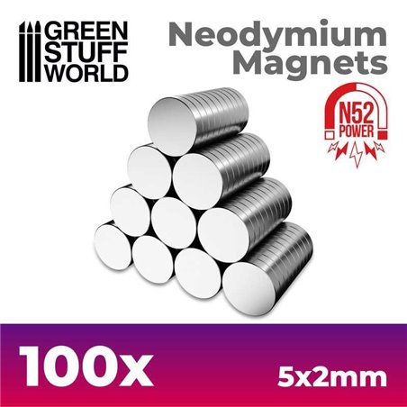 RSL Gaming AB | Neodymium Magnets 5x2mm - 100 units (N52)