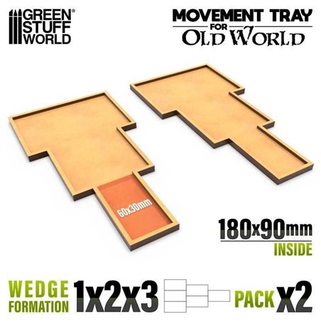 RSL Gaming AB | MDF Movement Trays Old World 180x90mm 1x2x3