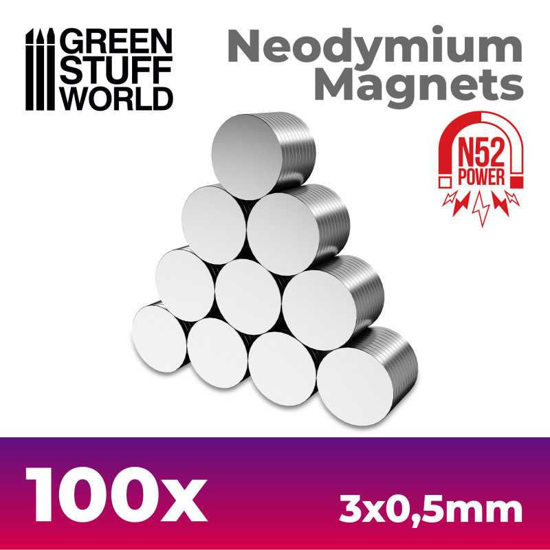 RSL Gaming AB | Neodymium Magnets 3x0'5mm - 100 units (N52)