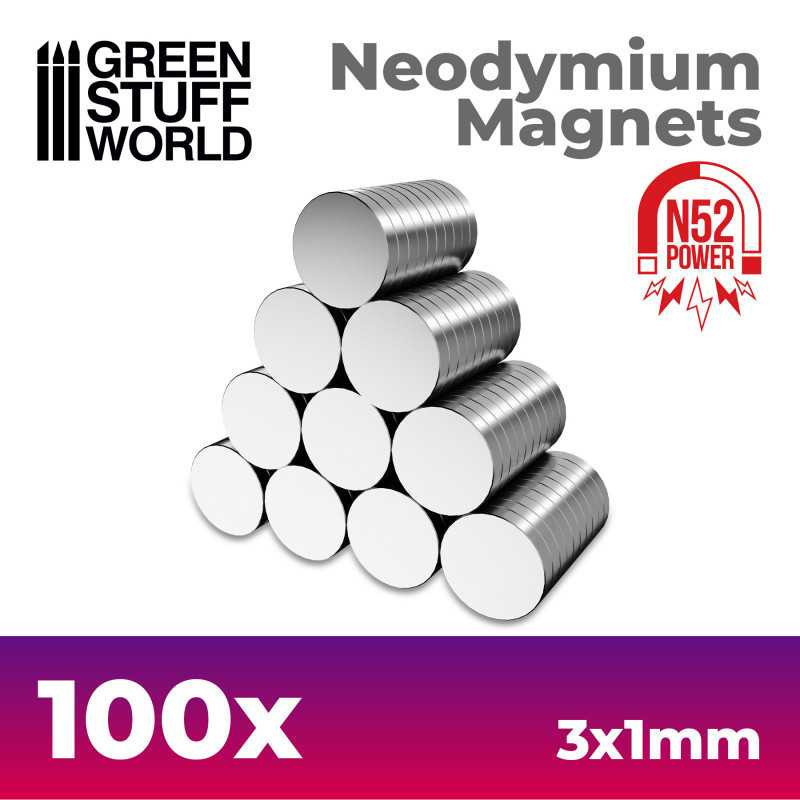 RSL Gaming AB | Neodymium Magnets 3x1mm - 100 units (N52)