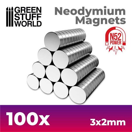 RSL Gaming AB | Neodymium Magnets 3x2mm - 100 units (N52)