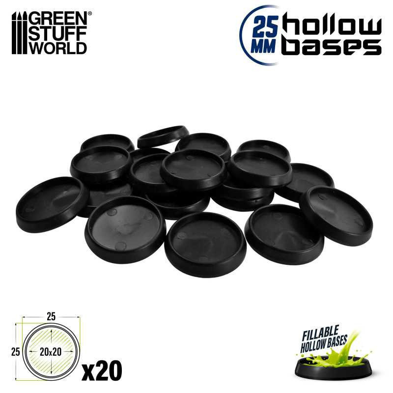 RSL Gaming AB | Hollow Plastic Bases - BLACK 25mm (20)