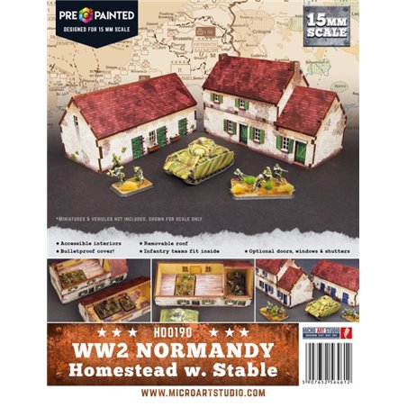 RSL Gaming AB | WW2 Normandy Homestead w. Stable - 15mm