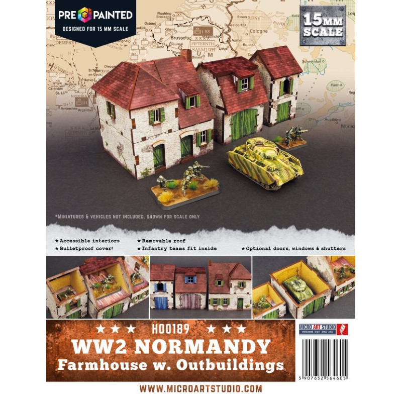 RSL Gaming AB | WW2 Normandy Farmhouse w. Outbuildings - 15mm