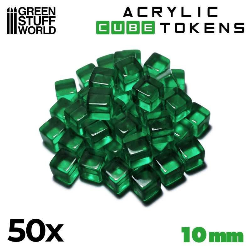 RSL Gaming AB | Gaming Tokens - Green Cubes 10mm