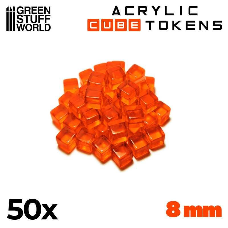 RSL Gaming AB | Gaming Tokens - Orange Cubes 8mm