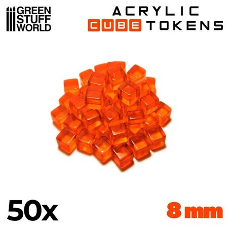 RSL Gaming AB | Gaming Tokens - Orange Cubes 8mm
