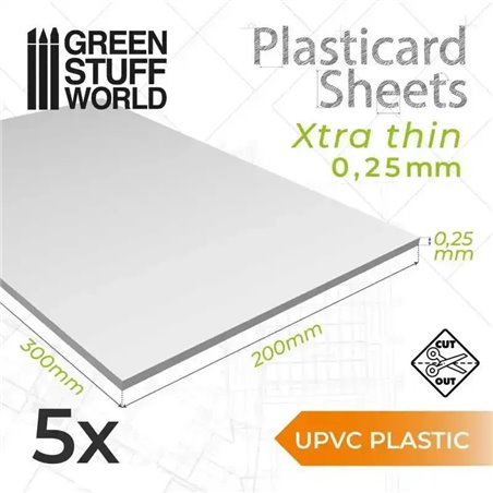 RSL Gaming AB | uPVC Plasticard A4 - 0,25mm COMBOx5 sheets