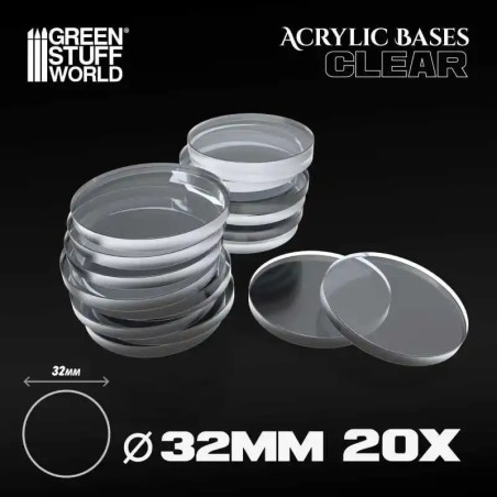 Acrylic Bases - Round 32 mm Clear