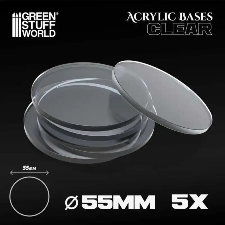 Acrylic Bases - Round 55 mm Clear