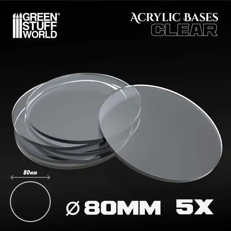 Acrylic Bases - Round 80 mm Clear