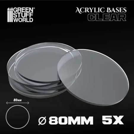 Acrylic Bases - Round 80 mm Clear