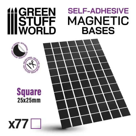 Square Magnetic Sheet Self-adhesive - 25x25mm