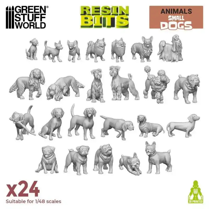 RSL Gaming AB | 3D printed set - Small Dogs 1:48
