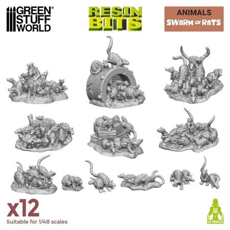 RSL Gaming AB | 3D printed set - Swarm of Rats 1:48-1:35