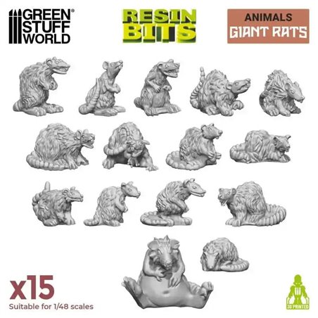 RSL Gaming AB | 3D printed set - Giant Rats 1:48-1:35