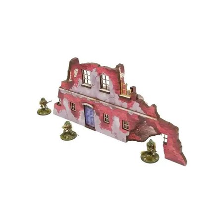 RSL Gaming AB | WW2 Normandy Ruined Large House 2 PREPAINTED - 28mm
