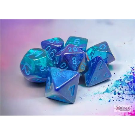 RSL Gaming AB | Gemini Blue-Blue/Light blue Luminary Polyhedral 7-Die Set