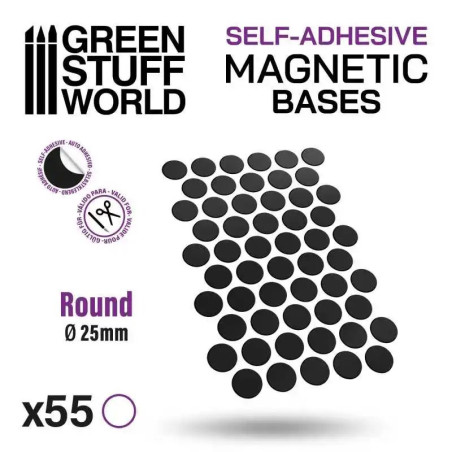 Round Magnetic Sheet  Self-adhesive - 25mm