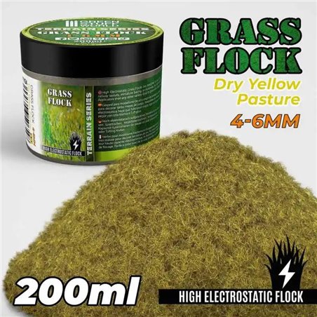 RSL Gaming AB | Static Grass Flock 4-6mm - DRY YELLOW PASTURE - 200 ml