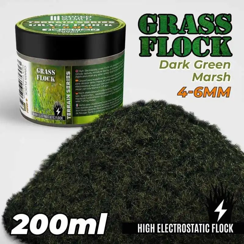 RSL Gaming AB | Static Grass Flock 4-6mm - DARK GREEN MARSH - 200 ml