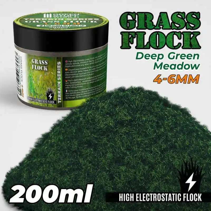 Static Grass Flock 4-6mm - DEEP GREEN - 200 ml