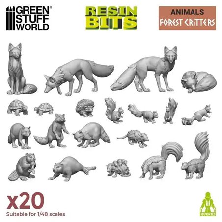 RSL Gaming AB | 3D printed set - Forest Animals 1:48