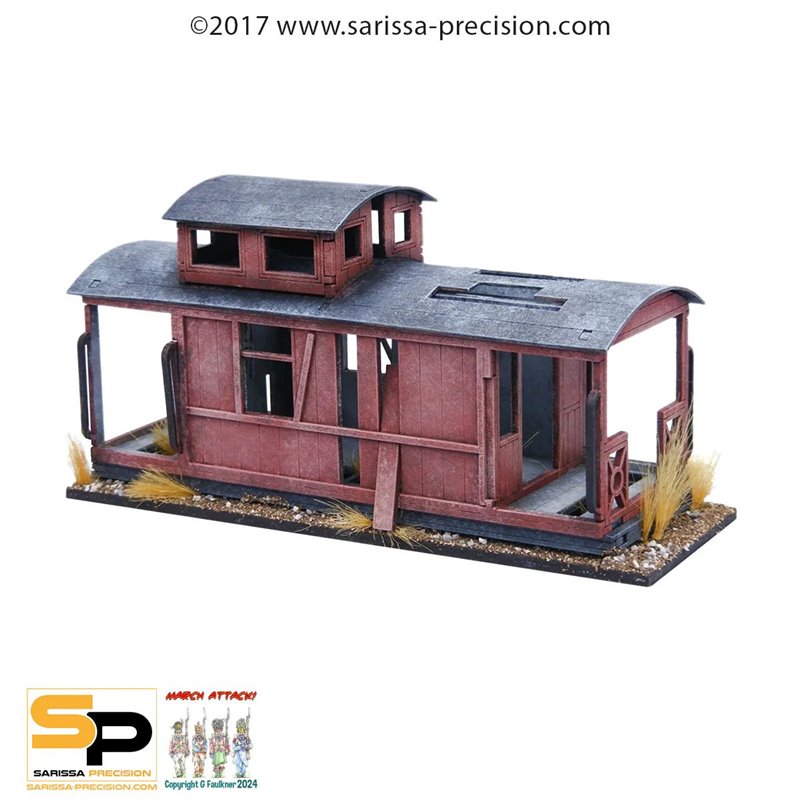 RSL Gaming AB | 28mm Old West : Ghost Town Derelict Caboose Railway Car