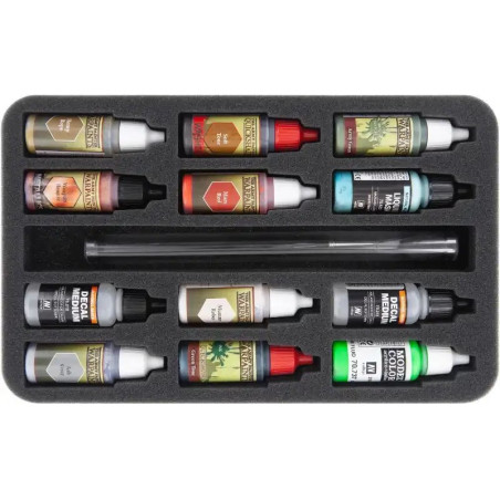 35mm HS Foam Tray - 12 Model Color Bottles & Paintbrushes